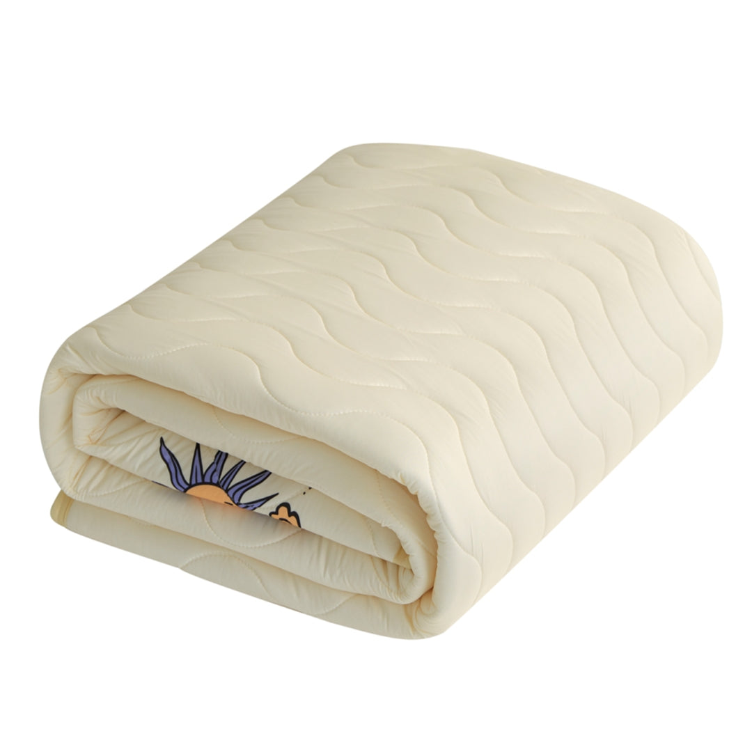 Smiley Starry Night Yellow Cooling Mat--Instant Cooling, Cool Feel Mattress Pad for a Refreshing Night!