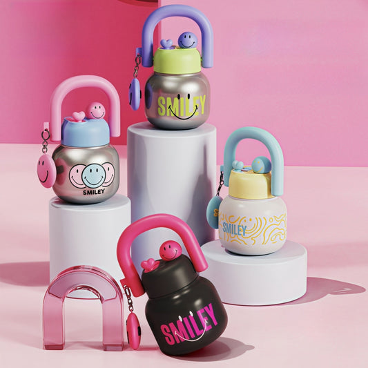 Smiley Bowling Ball Insulated Water Bottle--Stay Hydrated, Stay Fit Hands-Free Convenience for Your Active Lifestyle!