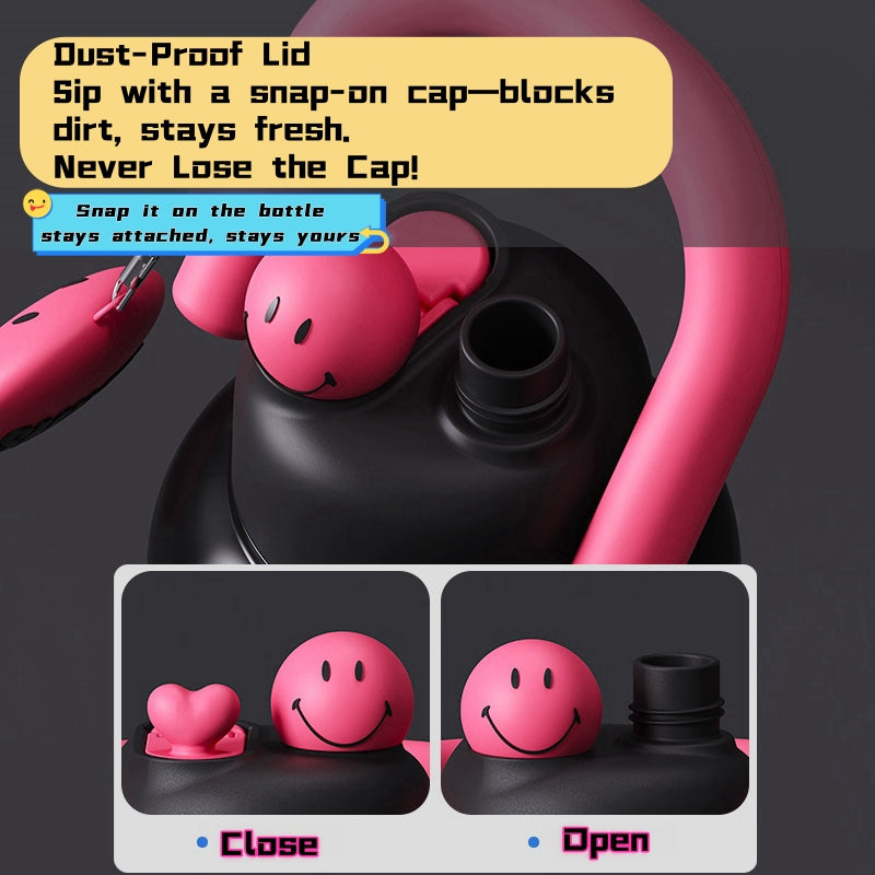Smiley Bowling Ball Insulated Water Bottle--Stay Hydrated, Stay Fit Hands-Free Convenience for Your Active Lifestyle!